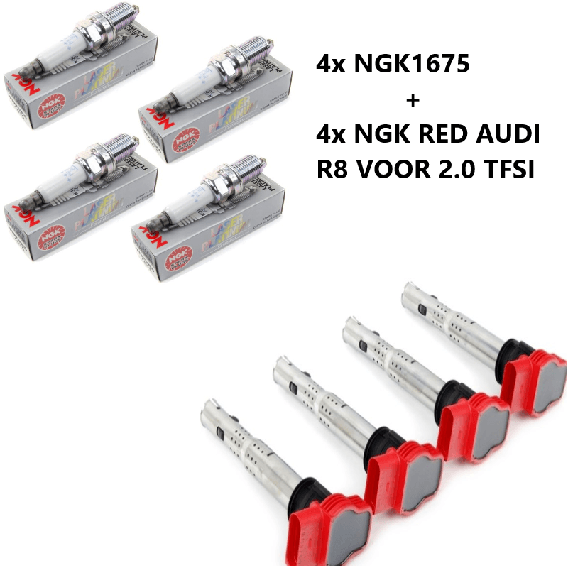 NGK Audi redtop R8 bobines + NGK 1675 bougies voor VAG 2.0 TFSI / TSI / 1.8T