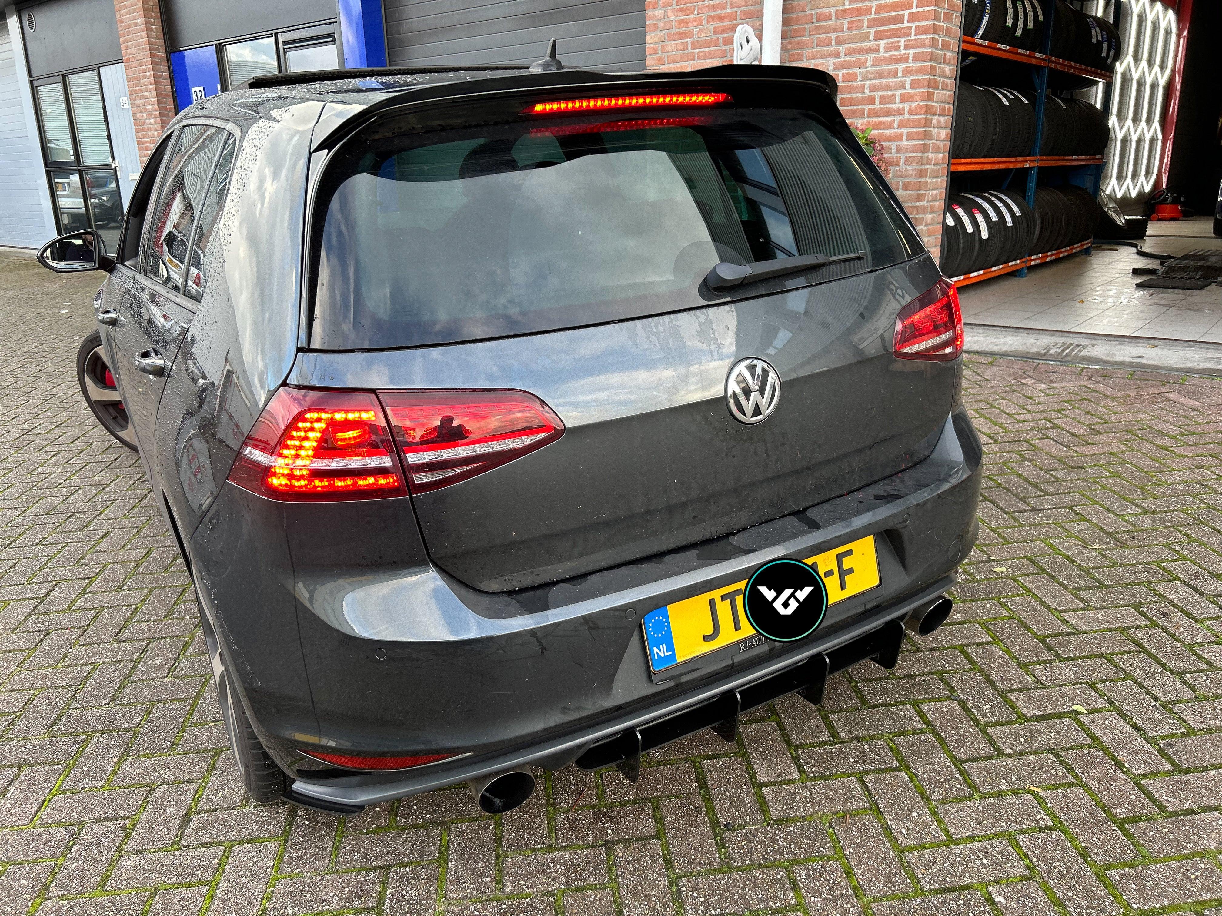 Volkswagen Golf 7 / 7.5 GTI 2013-2020 aggressive Diffuser extension glans zwart