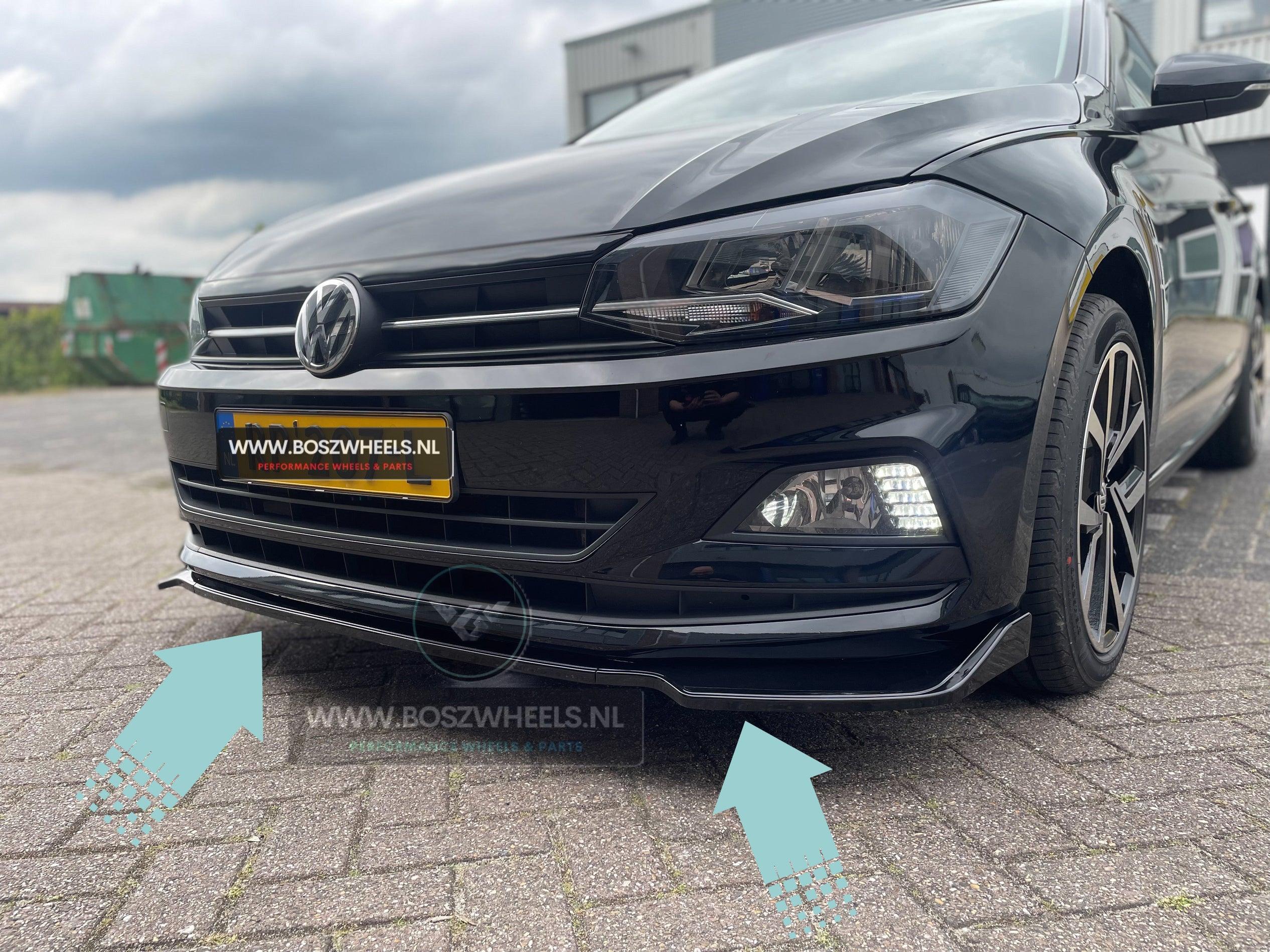 Volkswagen Polo 2G AW 2017 - 2021 Voorspoiler Splitter Lip Hoogglans Zwart